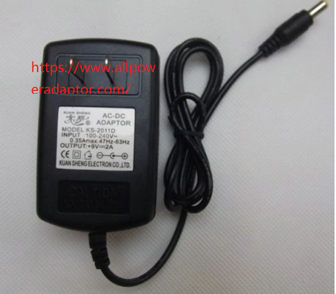 OEM Power AC Adapter KS-2011D, 9V 2A 4.0/1.7mm, US 2-Pin, New